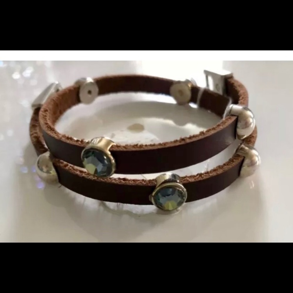 HEET Crew 2 WrapLeather Swarovski Peridot,Bracelet